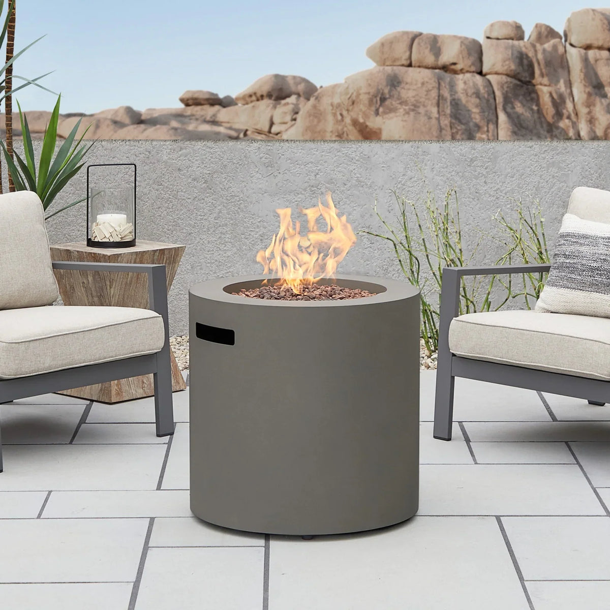 A Fire Pit on a Small Patio - Real Flame