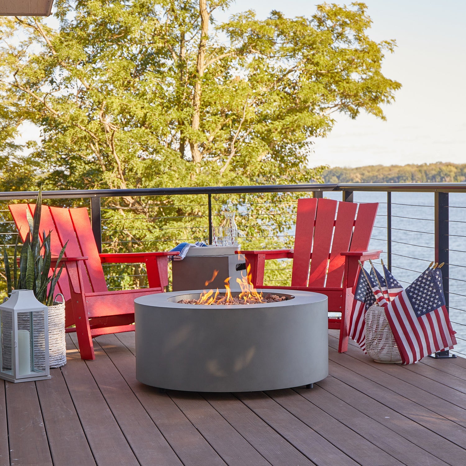 A Gas Fire Pit on a Wood Deck? - Real Flame