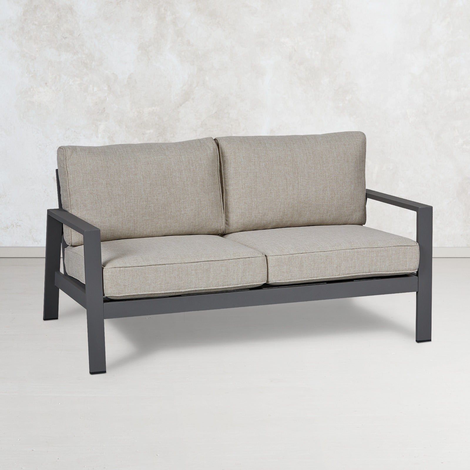 Aegean Outdoor Loveseat With Cushions - Real Flame