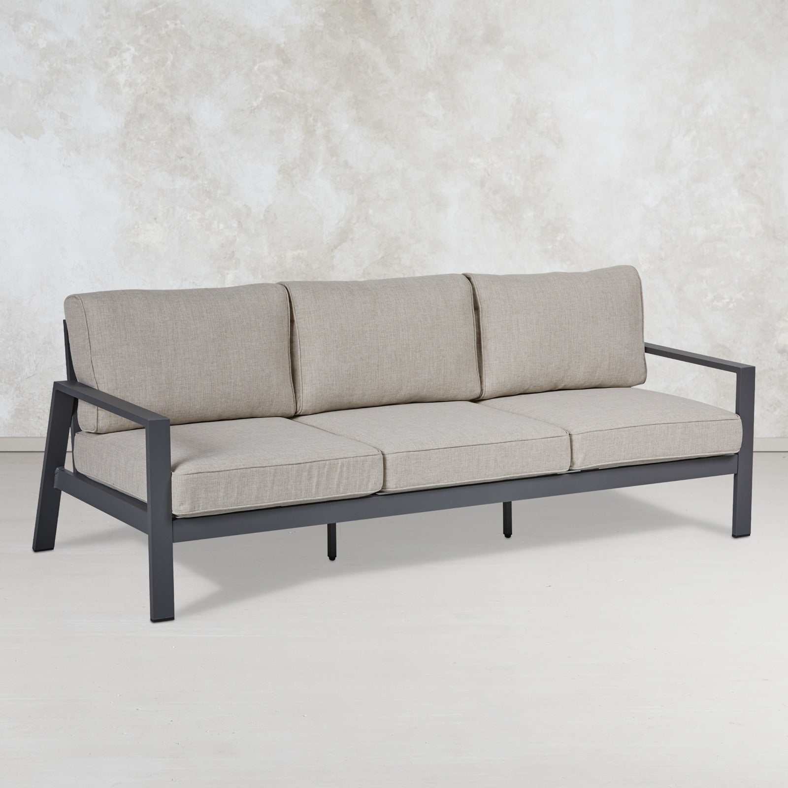 Aegean Outdoor Three Seat Sofa - Real Flame