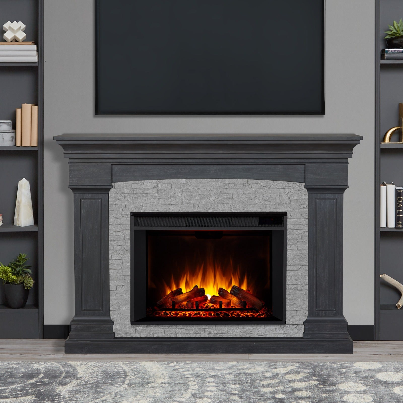 Deland Grand Electric Fireplace - Real Flame