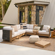 Stratton Outdoor 5 - Piece Modular Sectional With Sunbrella® Cushions - Real Flame