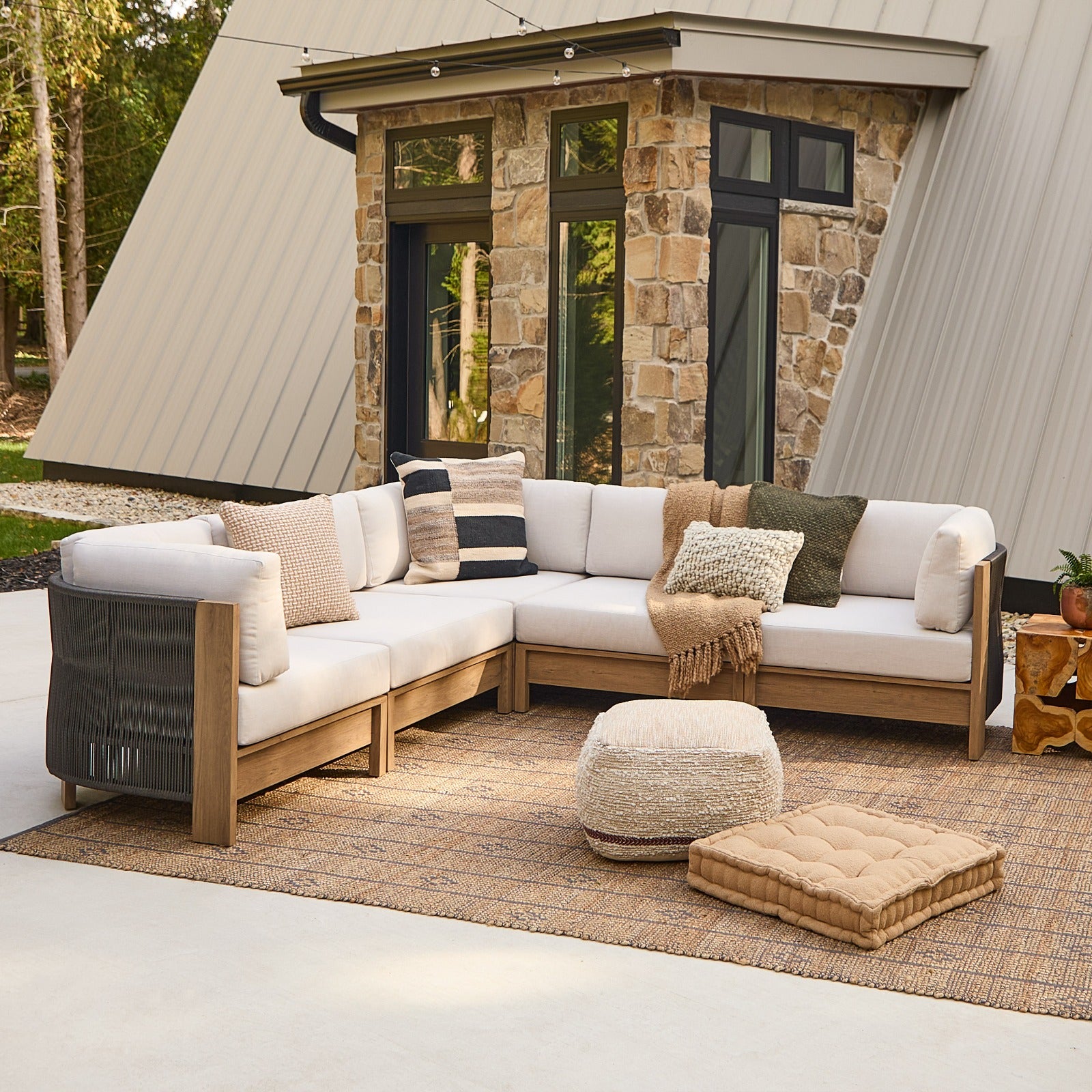 Stratton Armless Outdoor Chair With Sunbrella® Cushions - Real Flame