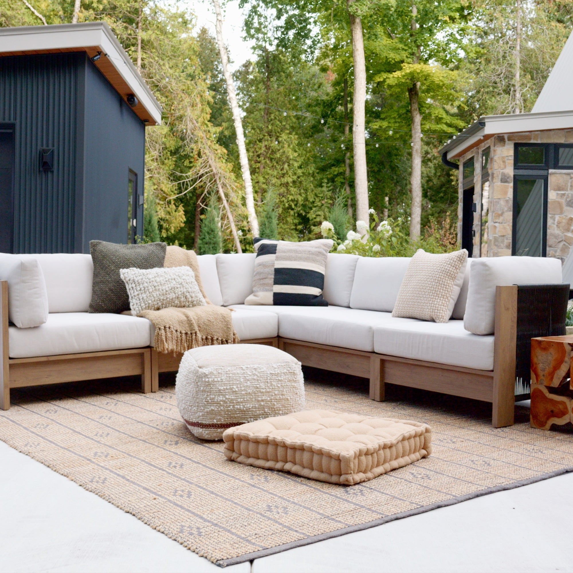 Stratton Armless Outdoor Chair With Sunbrella® Cushions - Real Flame®