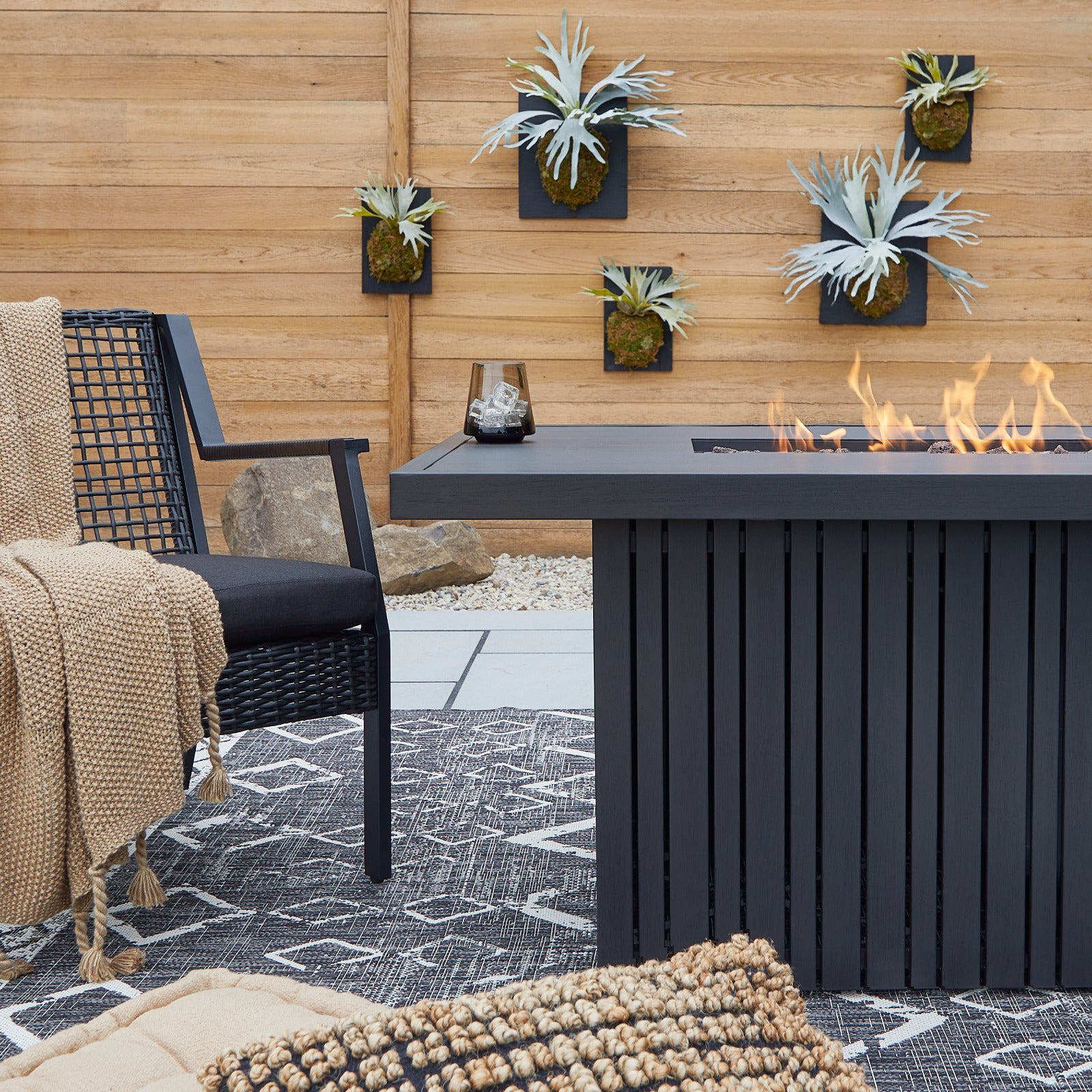 Calvin Fire Pit Table With Hidden Propane Tank - Real Flame
