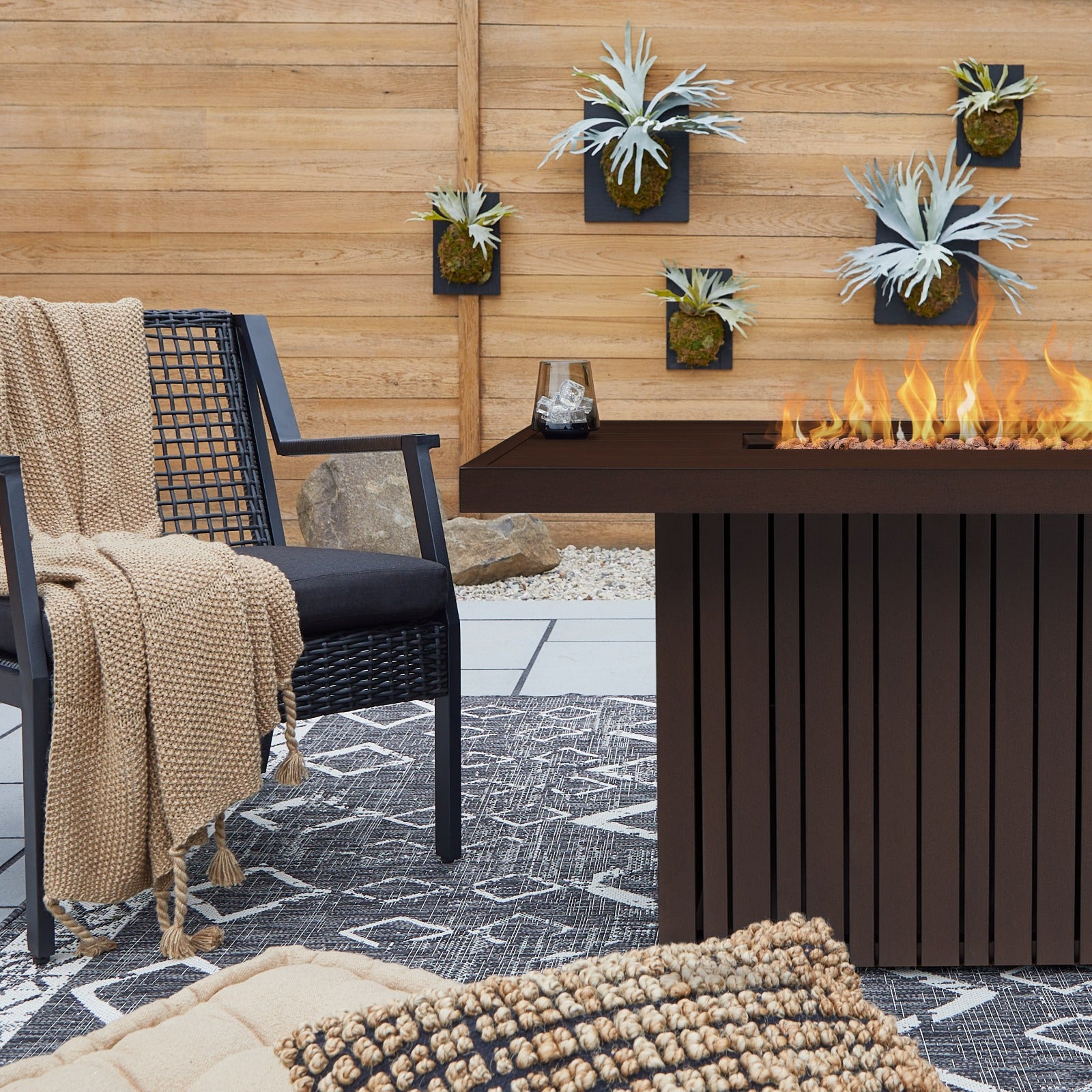 Calvin Fire Pit Table With Hidden Propane Tank - Real Flame