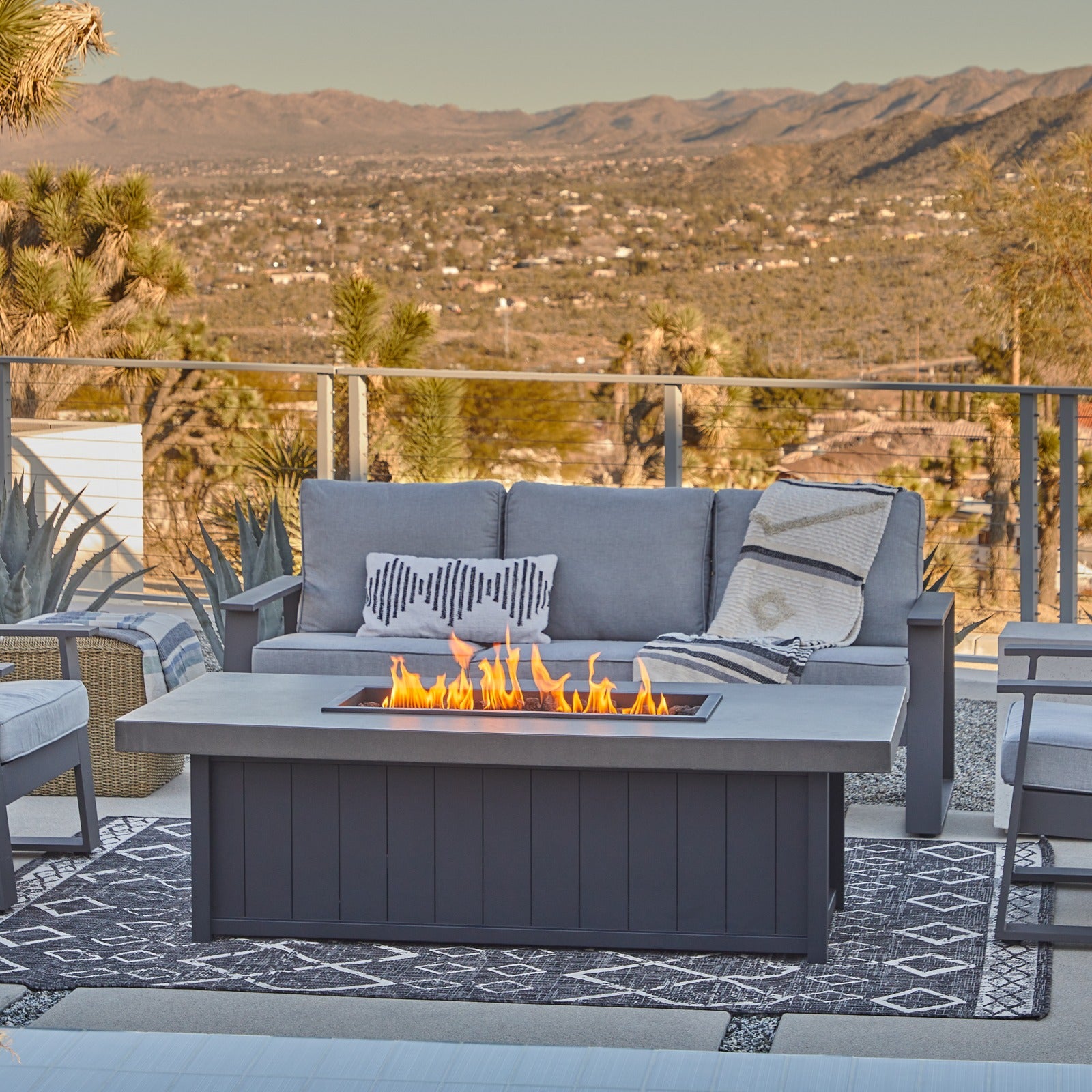 Nicolet Fire Pit Table With Hidden Propane Tank - Real Flame