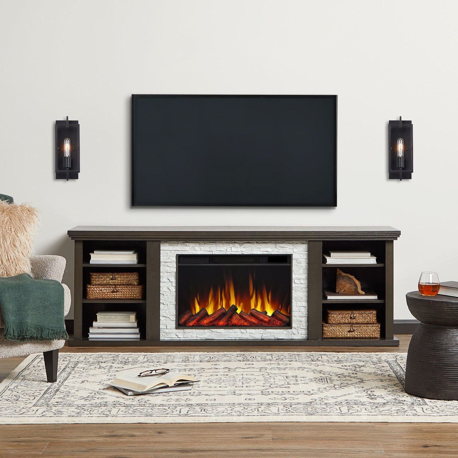 Kenai Slim Electric Fireplace TV Stand - Real Flame
