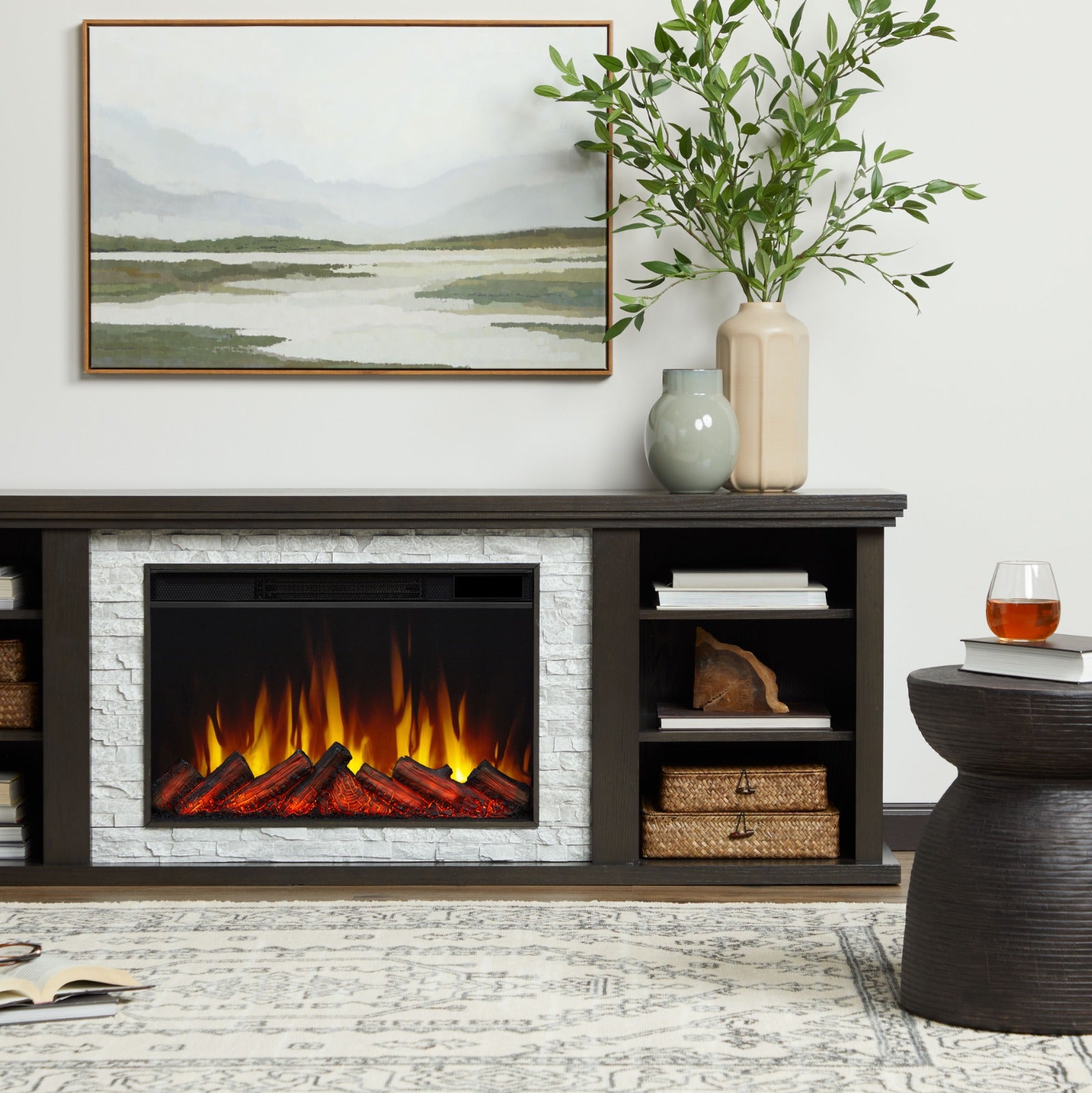 Kenai Slim Electric Fireplace TV Stand - Real Flame