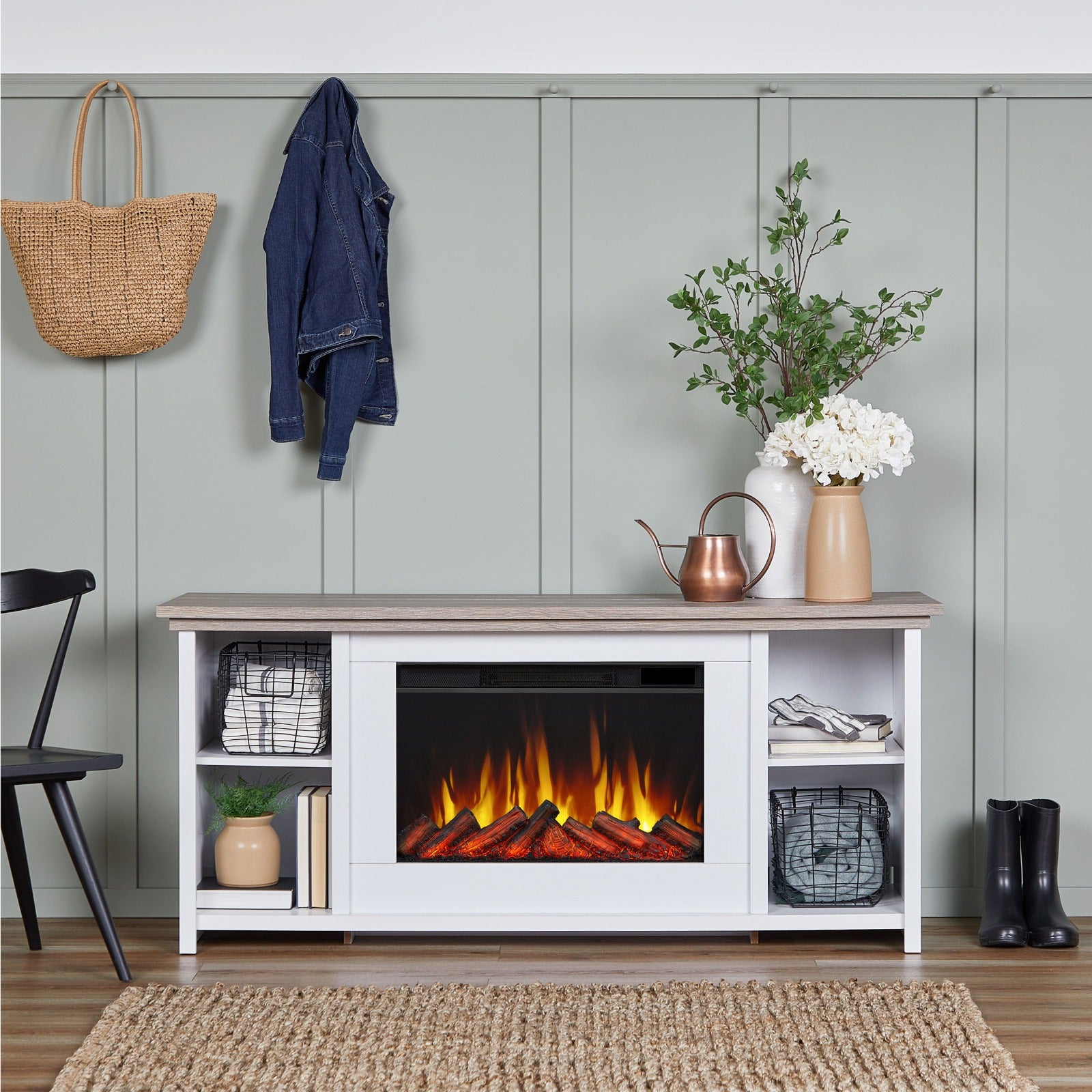 Tramore Slim Electric Fireplace TV Stand - Real Flame
