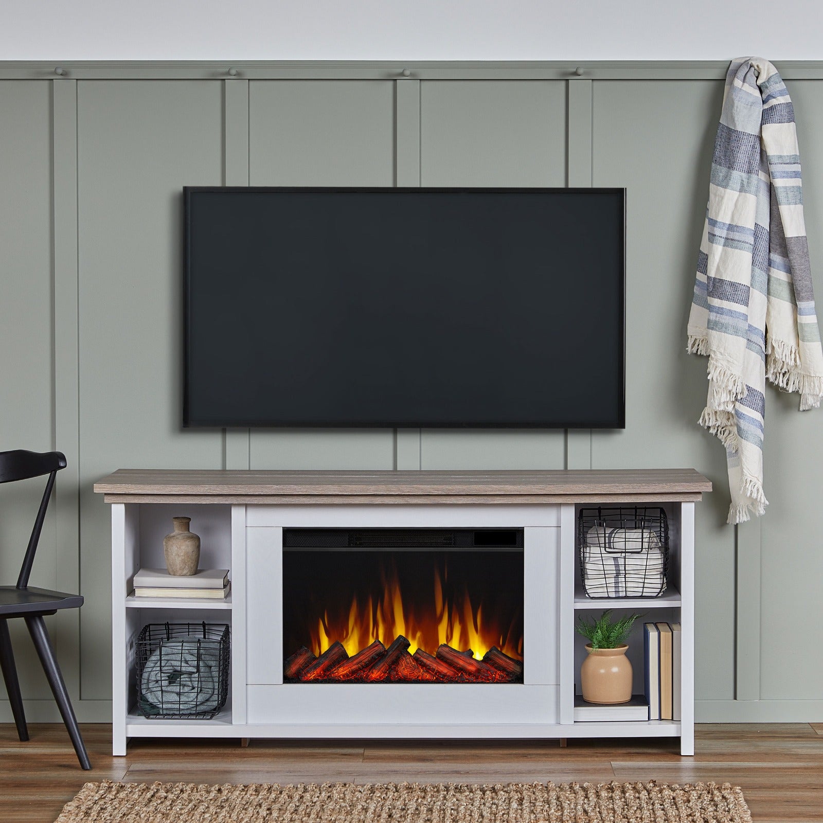 Tramore Slim Electric Fireplace TV Stand - Real Flame