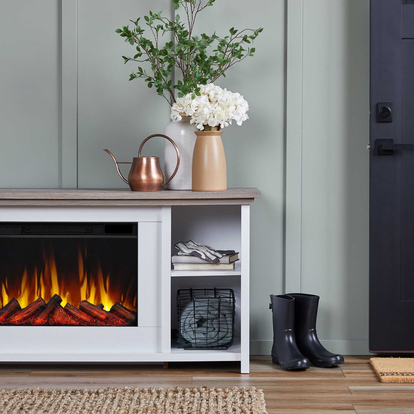 Tramore Slim Electric Fireplace TV Stand - Real Flame
