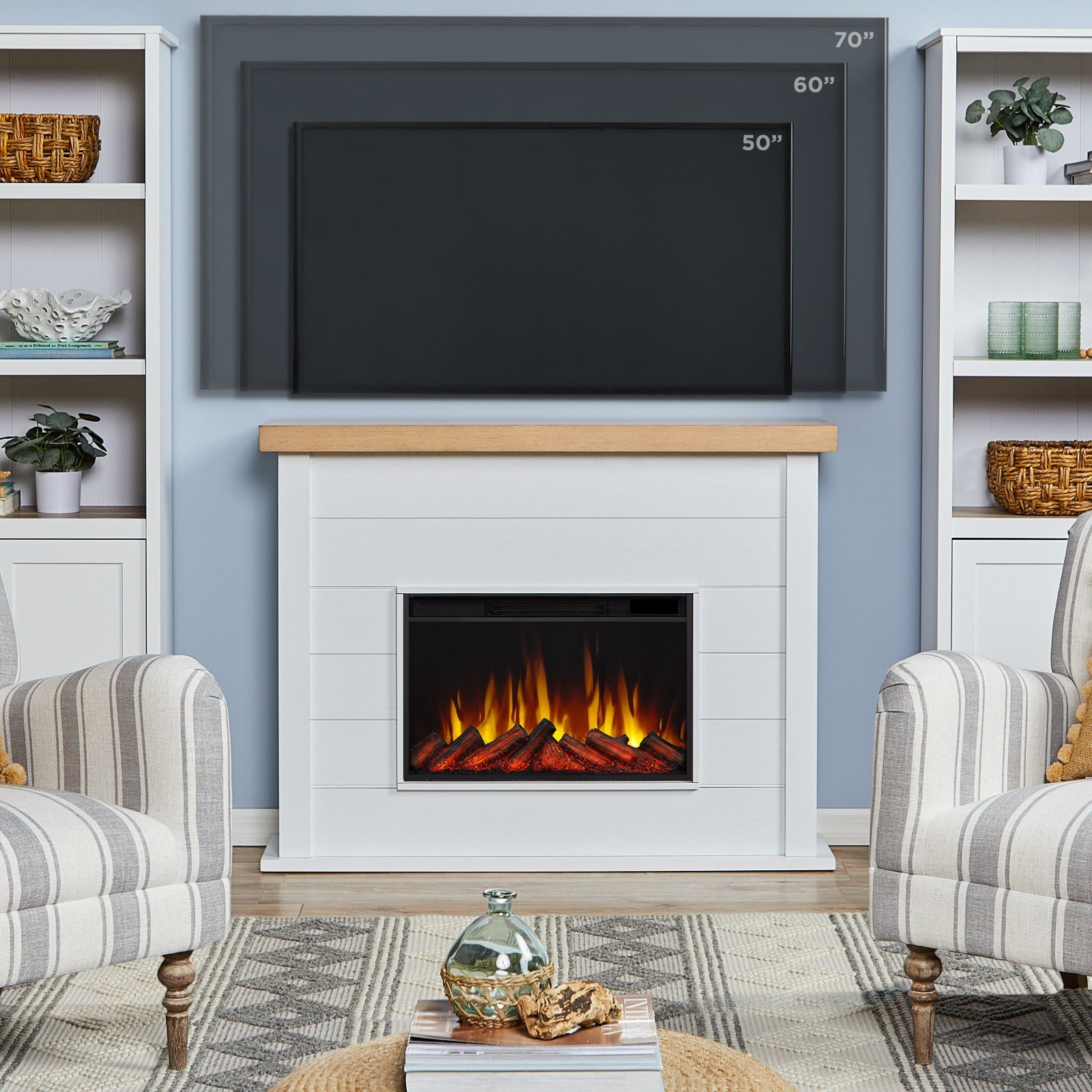 Marshall Slim Electric Fireplace - Real Flame