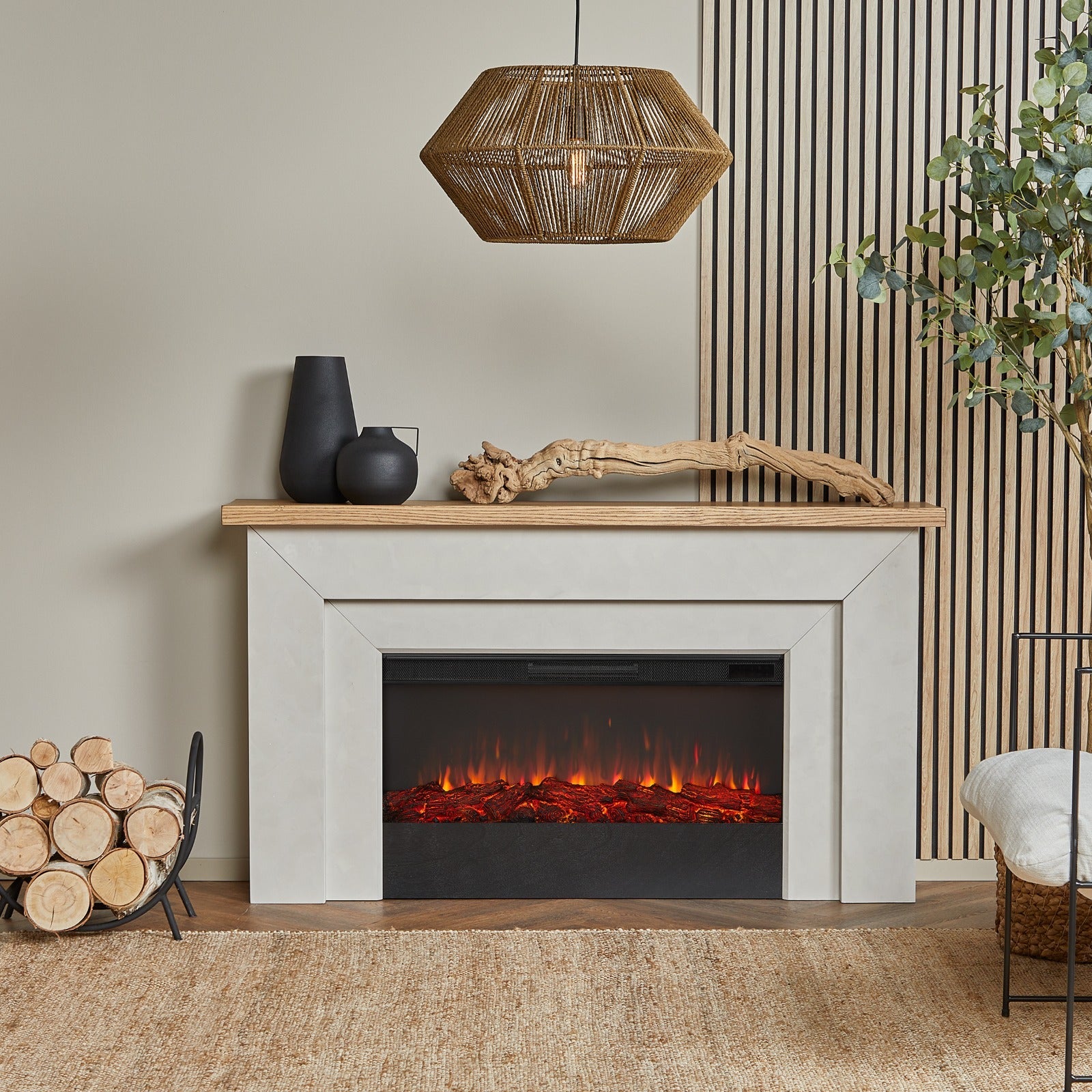 Malie Landscape Electric Fireplace - Real Flame