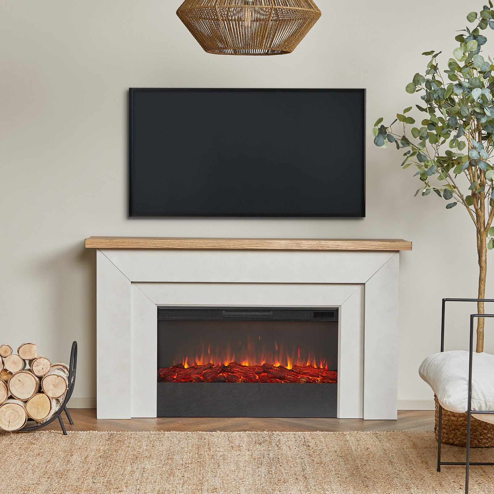 Malie Landscape Electric Fireplace - Real Flame