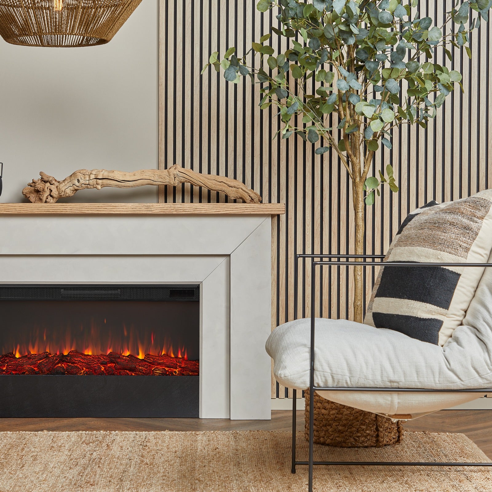 Malie Landscape Electric Fireplace - Real Flame