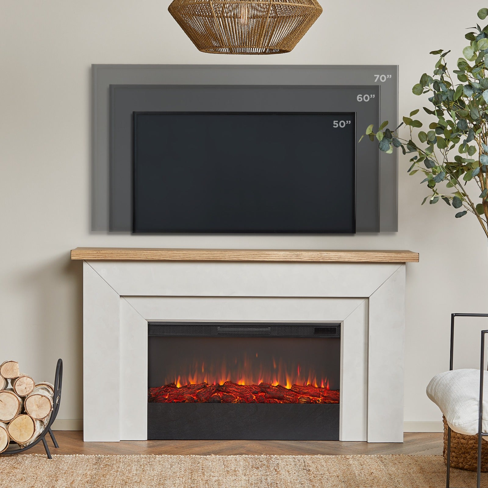 Malie Landscape Electric Fireplace - Real Flame