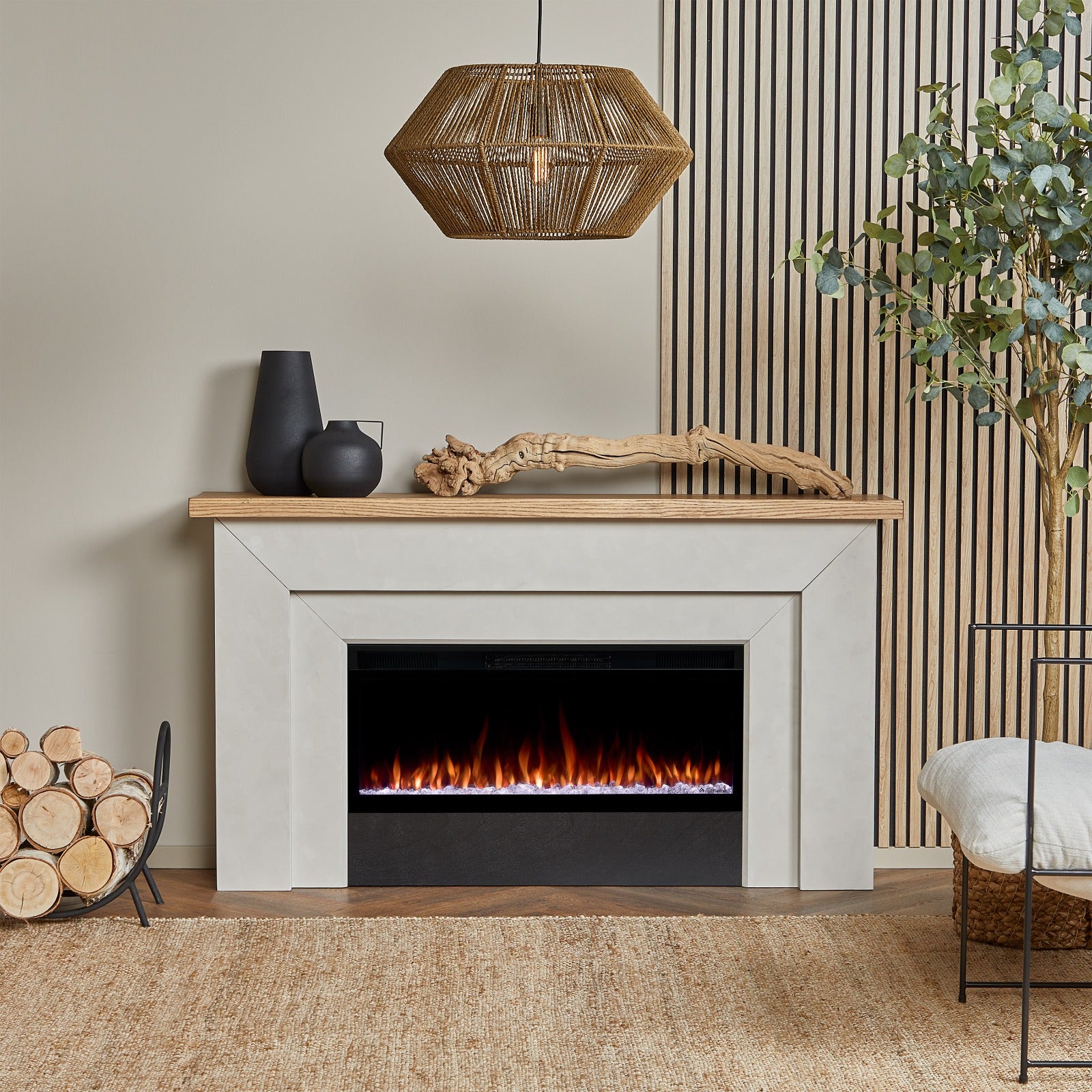 Malie SMART Landscape Electric Fireplace - Real Flame