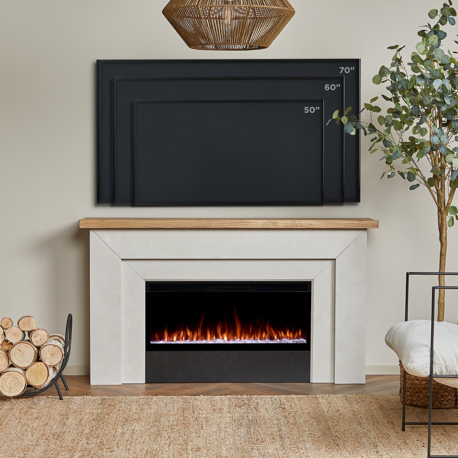 Malie SMART Landscape Electric Fireplace - Real Flame