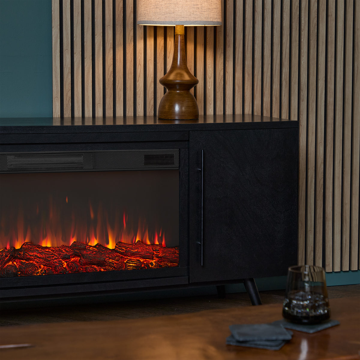 Morris Landscape Electric Fireplace TV Stand - Real Flame
