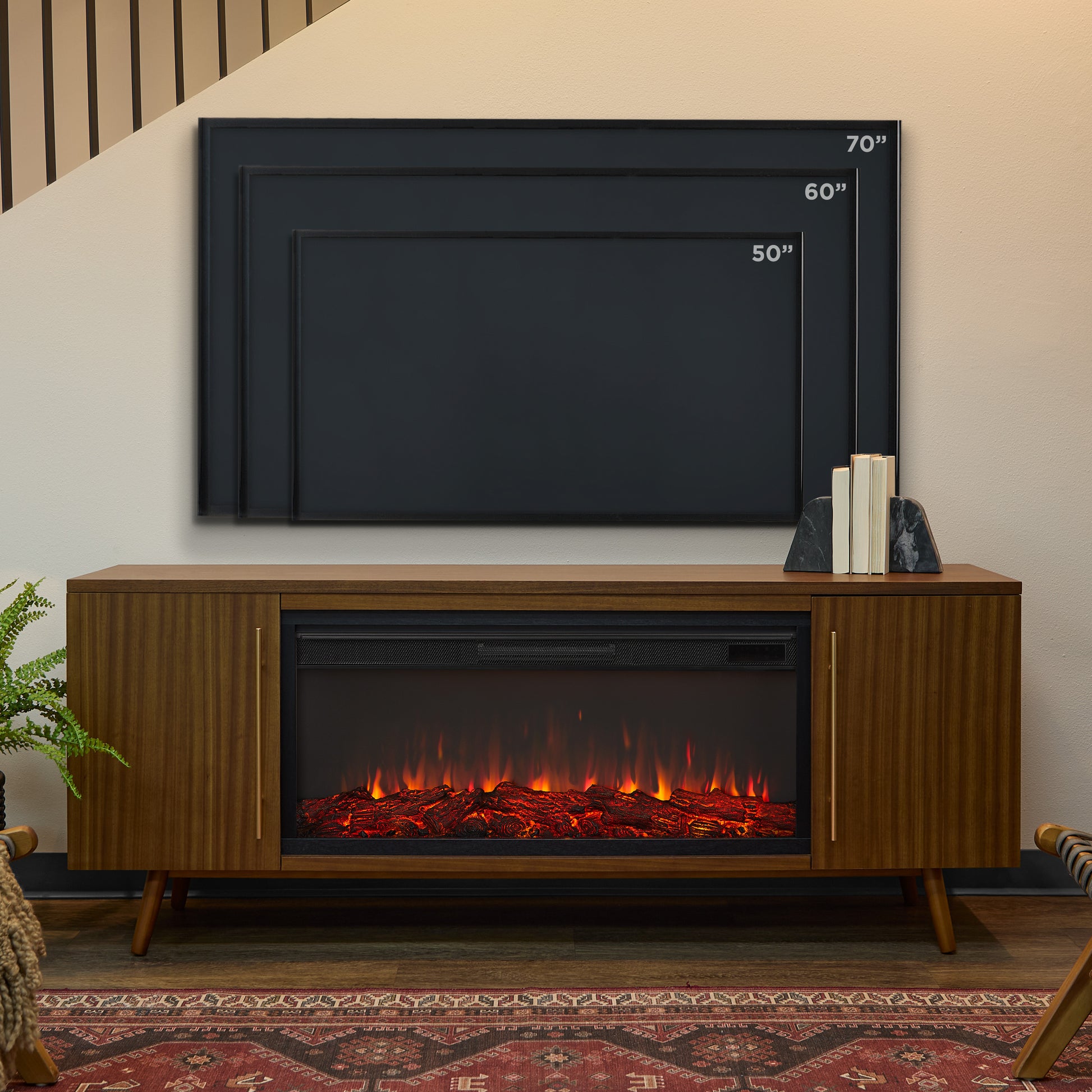 Morris Landscape Electric Fireplace TV Stand - Real Flame