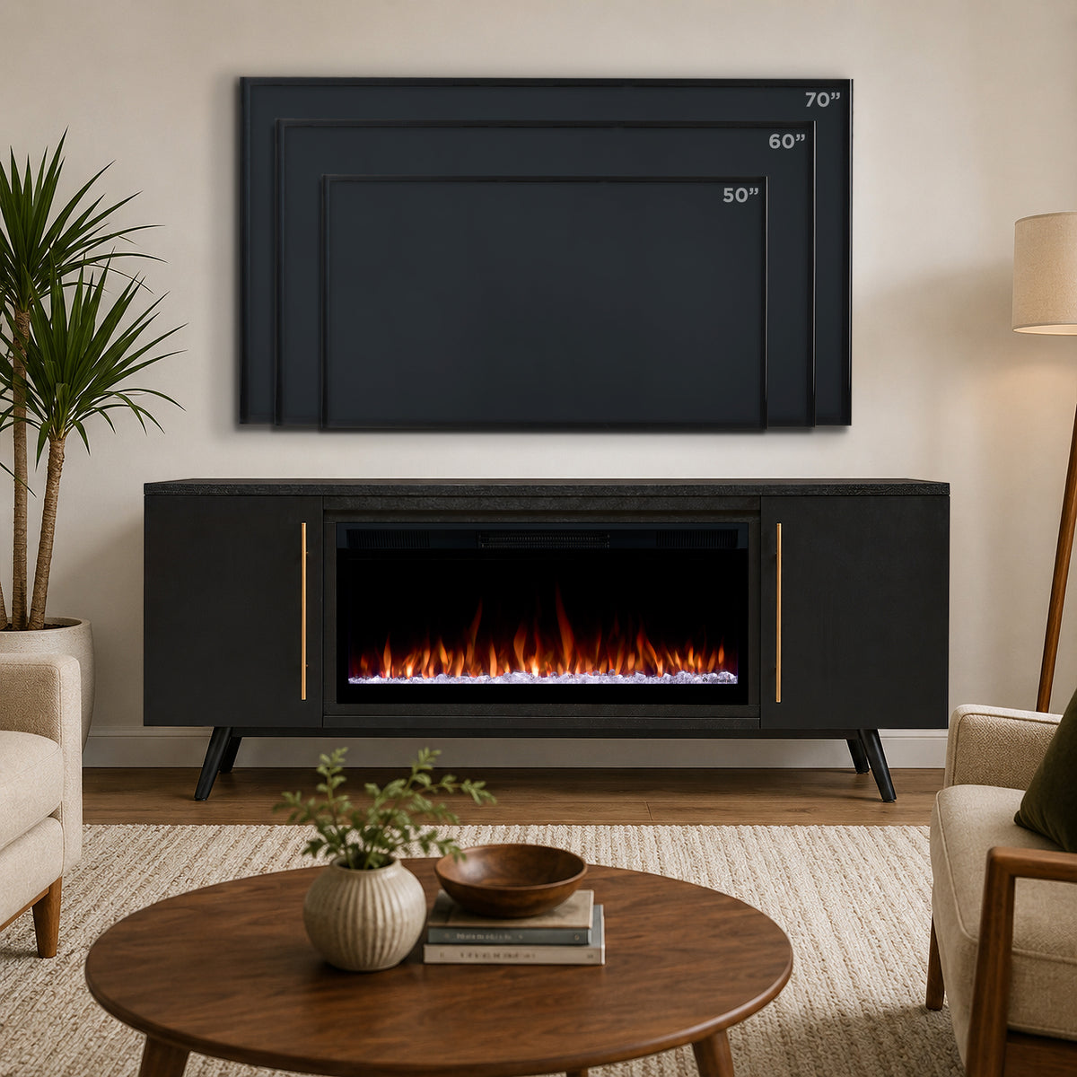 Morris SMART Landscape Electric Fireplace TV Stand - Real Flame