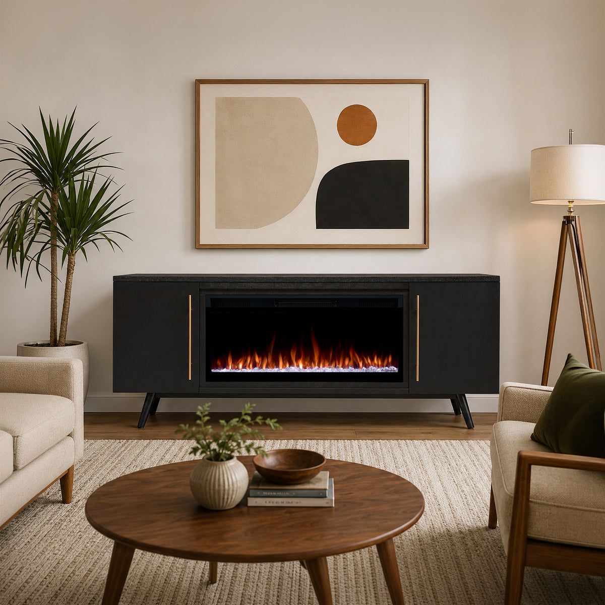 Morris SMART Landscape Electric Fireplace TV Stand - Real Flame