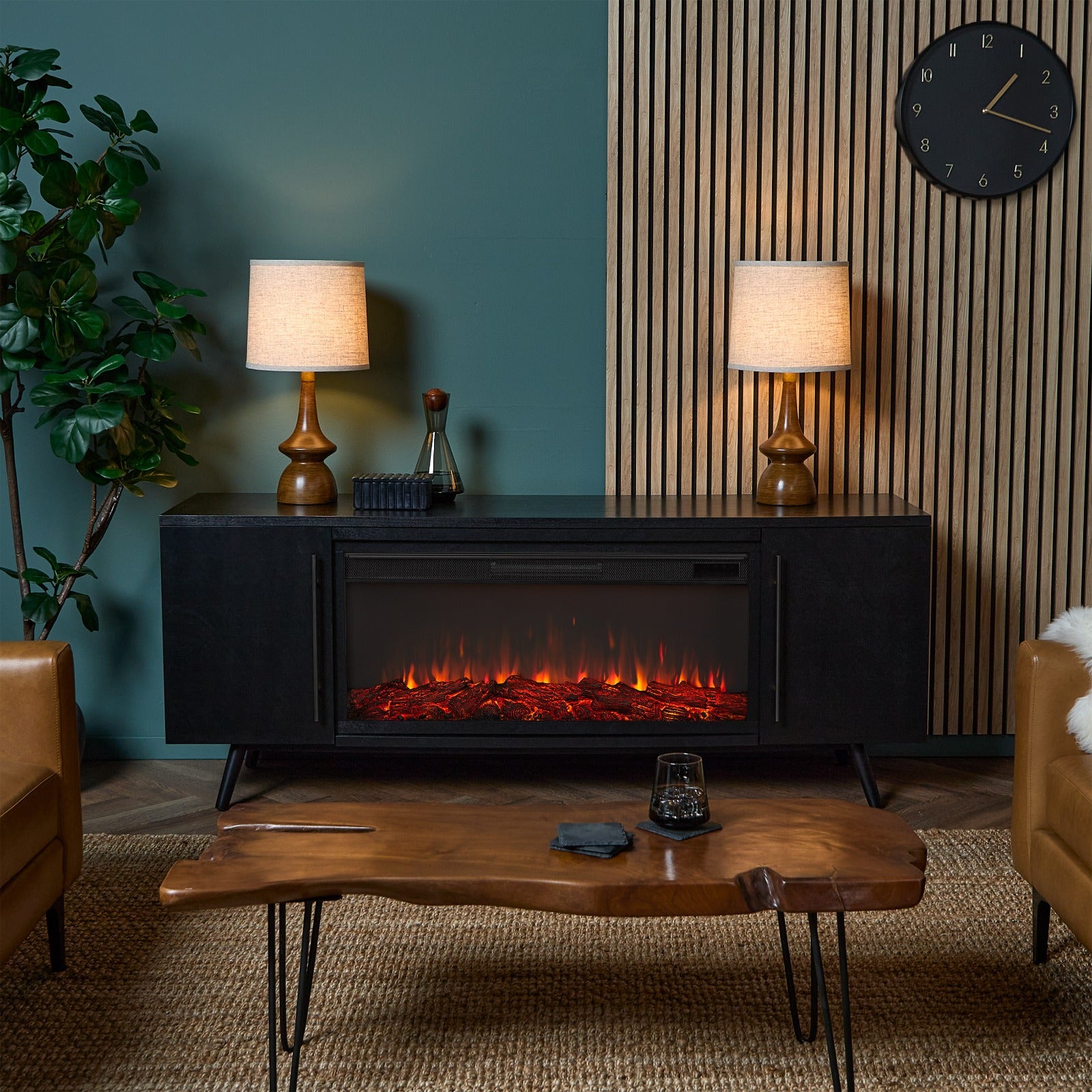Morris Landscape Electric Fireplace TV Stand - Real Flame