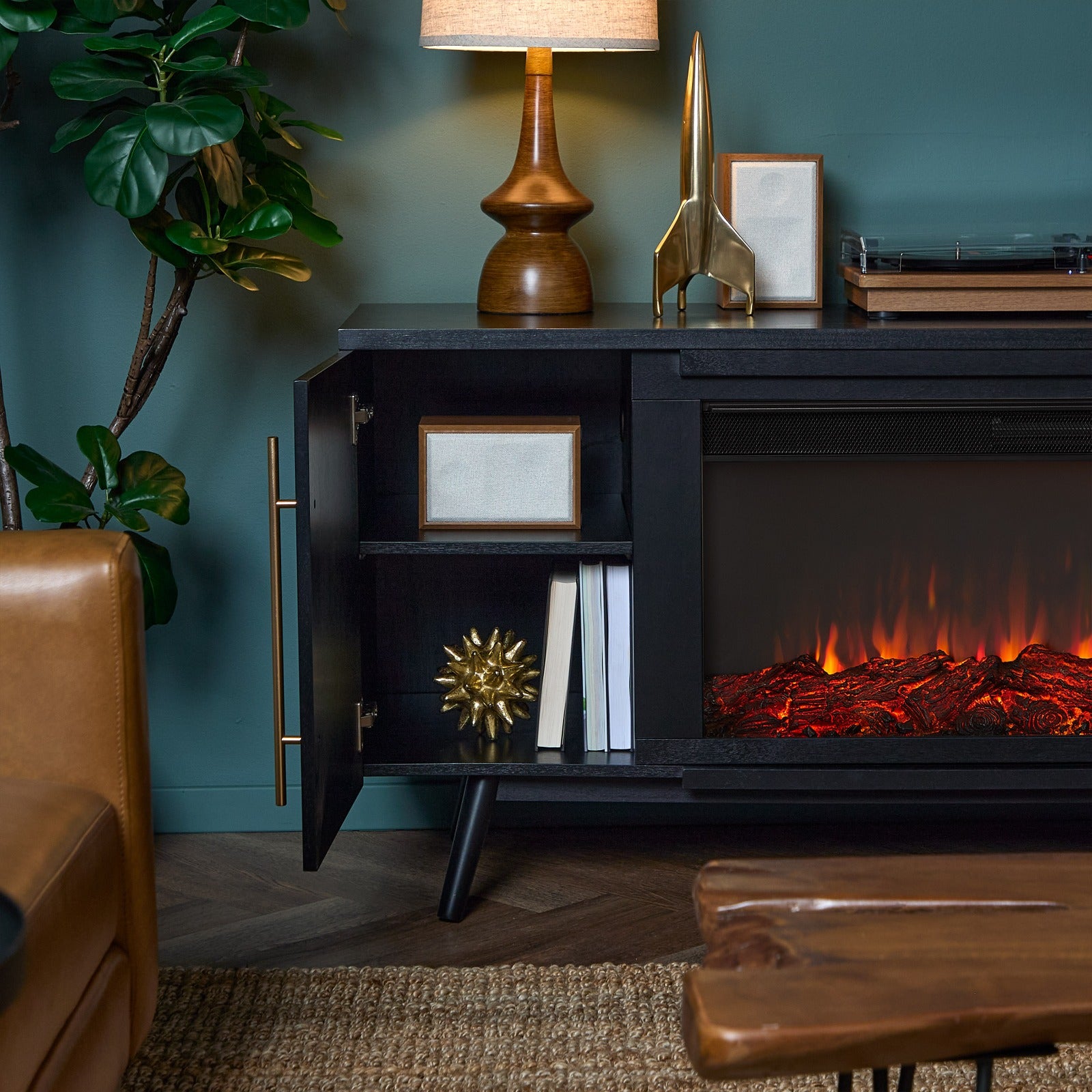Morris Landscape Electric Fireplace TV Stand - Real Flame