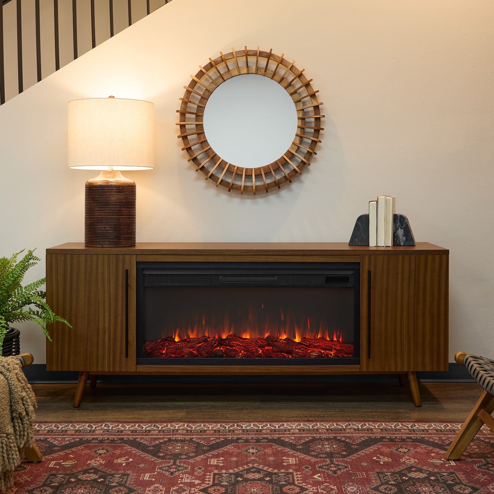 Morris Landscape Electric Fireplace TV Stand - Real Flame