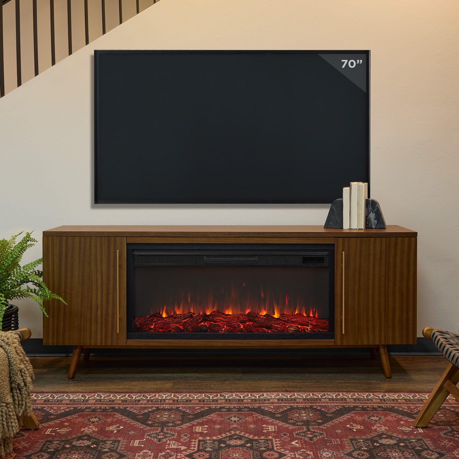 Morris Landscape Electric Fireplace TV Stand - Real Flame