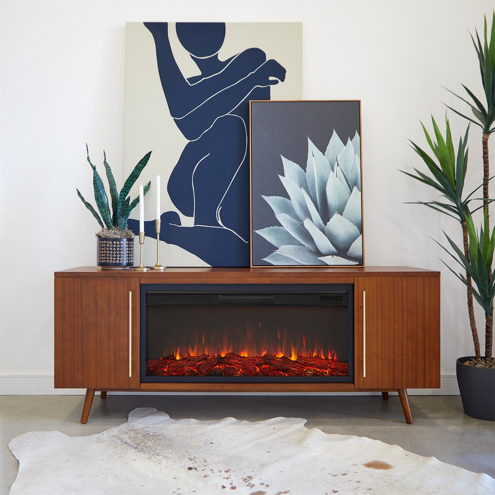 Morris Landscape Electric Fireplace TV Stand - Real Flame