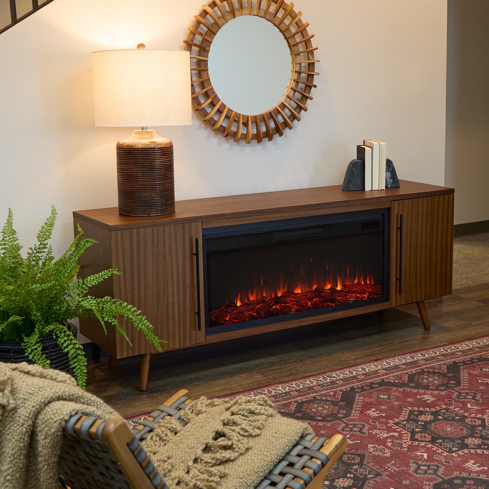 Morris Landscape Electric Fireplace TV Stand - Real Flame