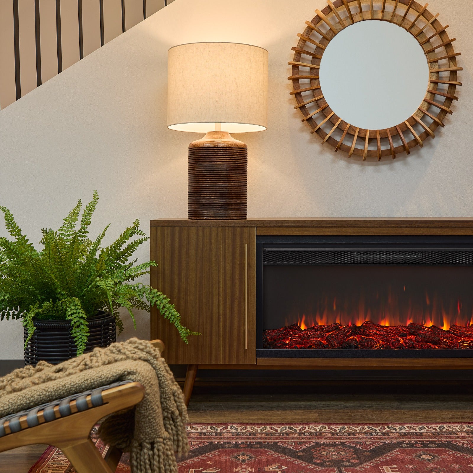 Morris Landscape Electric Fireplace TV Stand - Real Flame