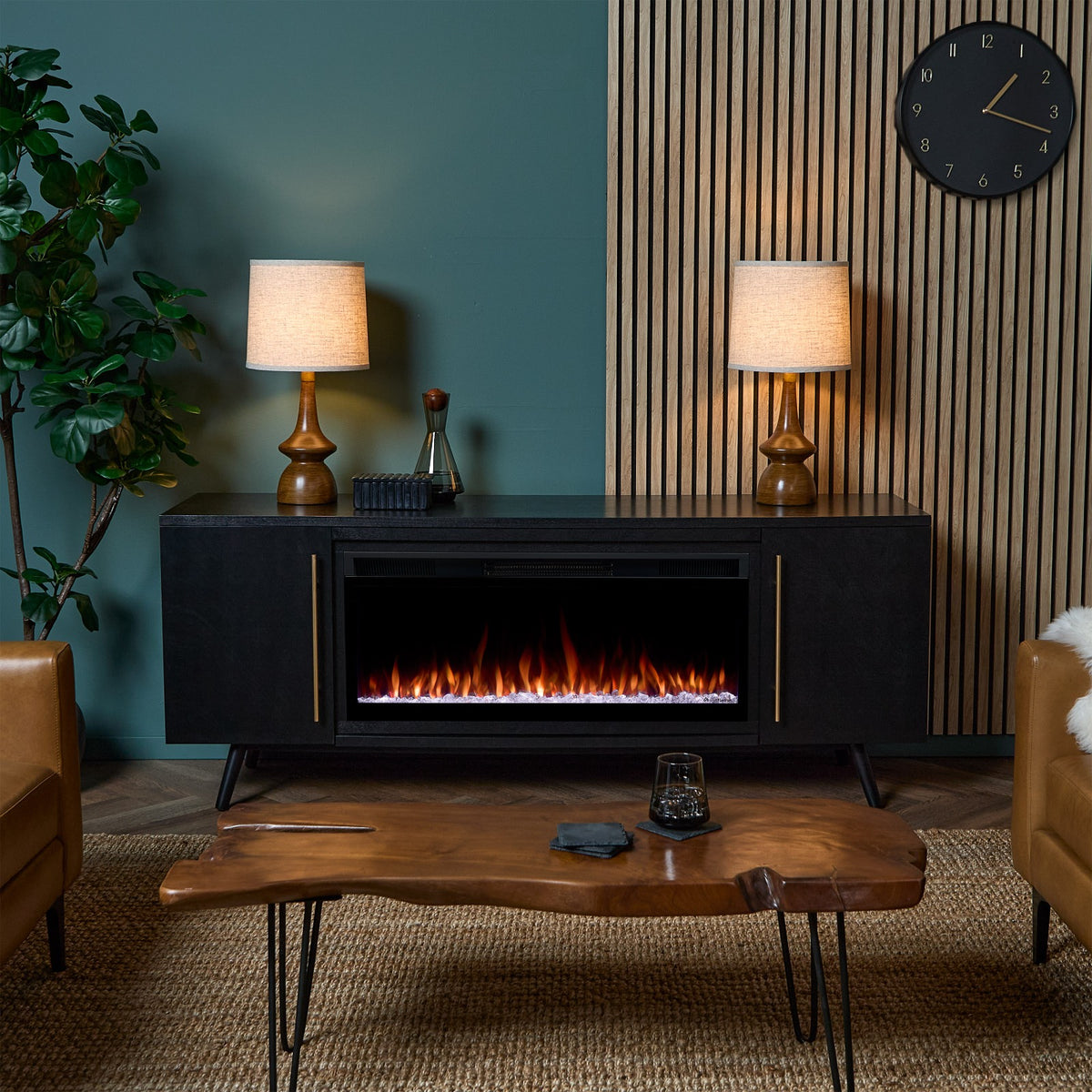 Morris SMART Landscape Electric Fireplace TV Stand - Real Flame