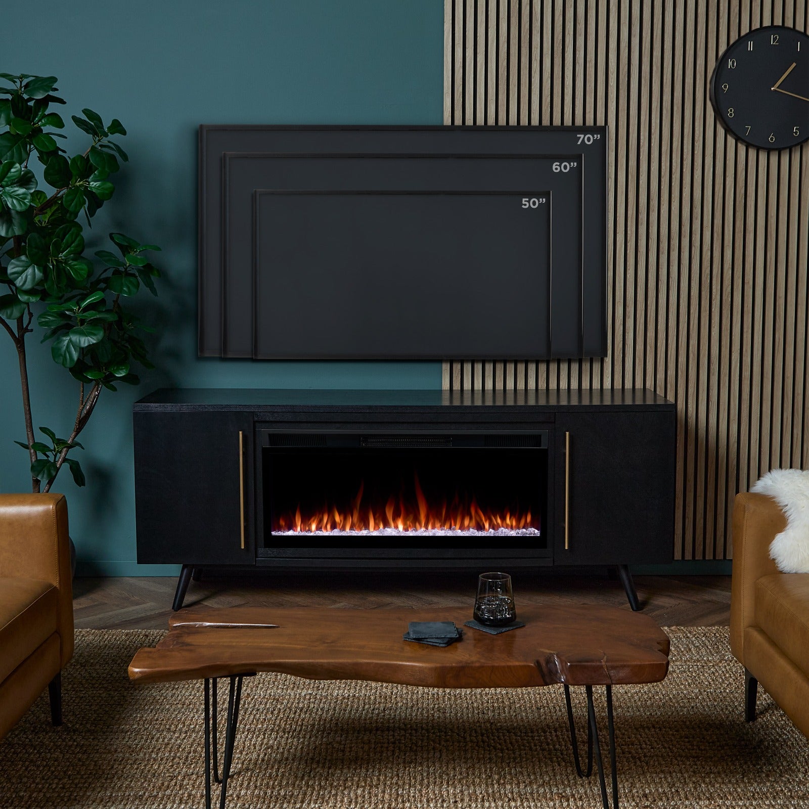 Morris SMART Landscape Electric Fireplace TV Stand - Real Flame