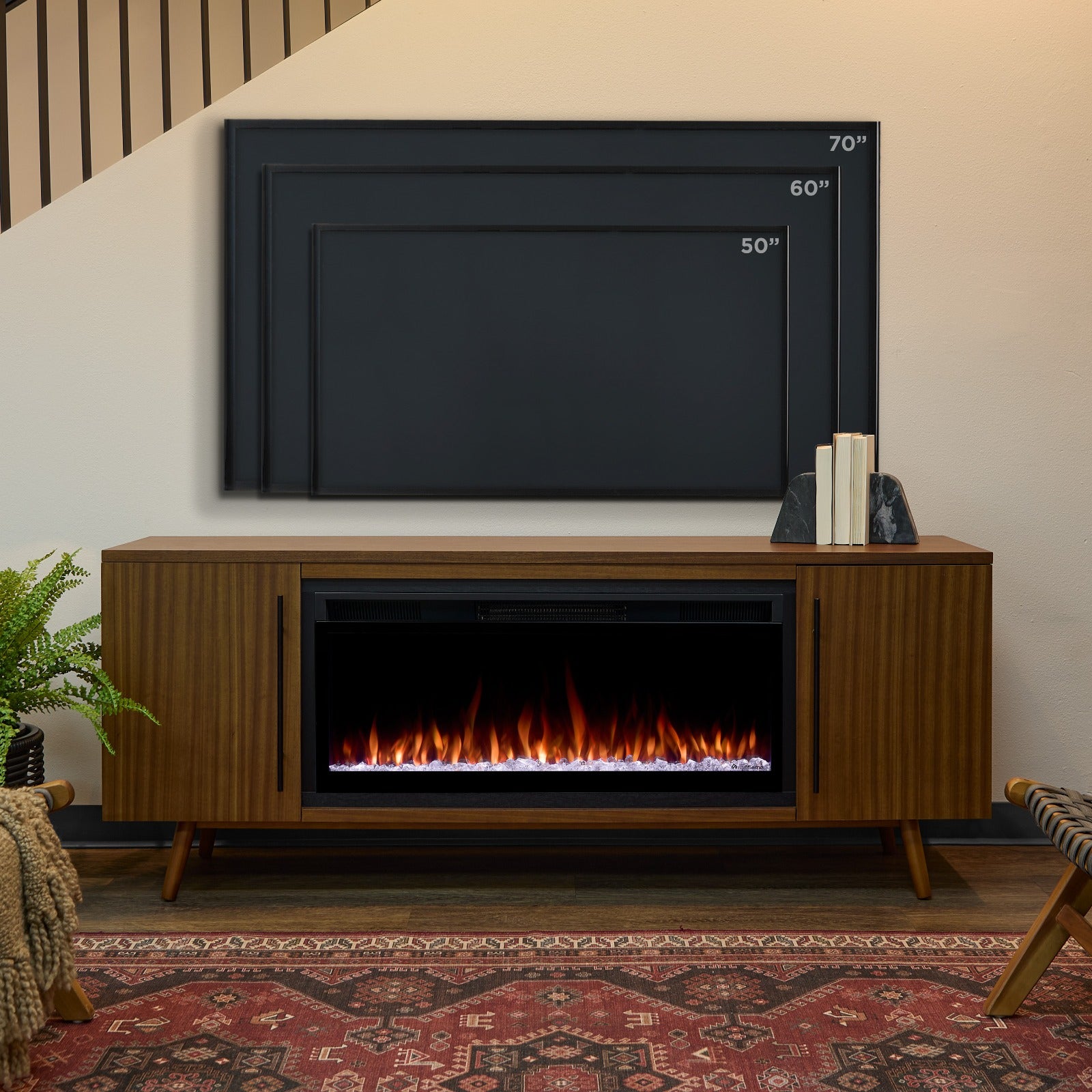 Morris SMART Landscape Electric Fireplace TV Stand - Real Flame