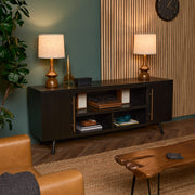Morris TV Stand - Real Flame