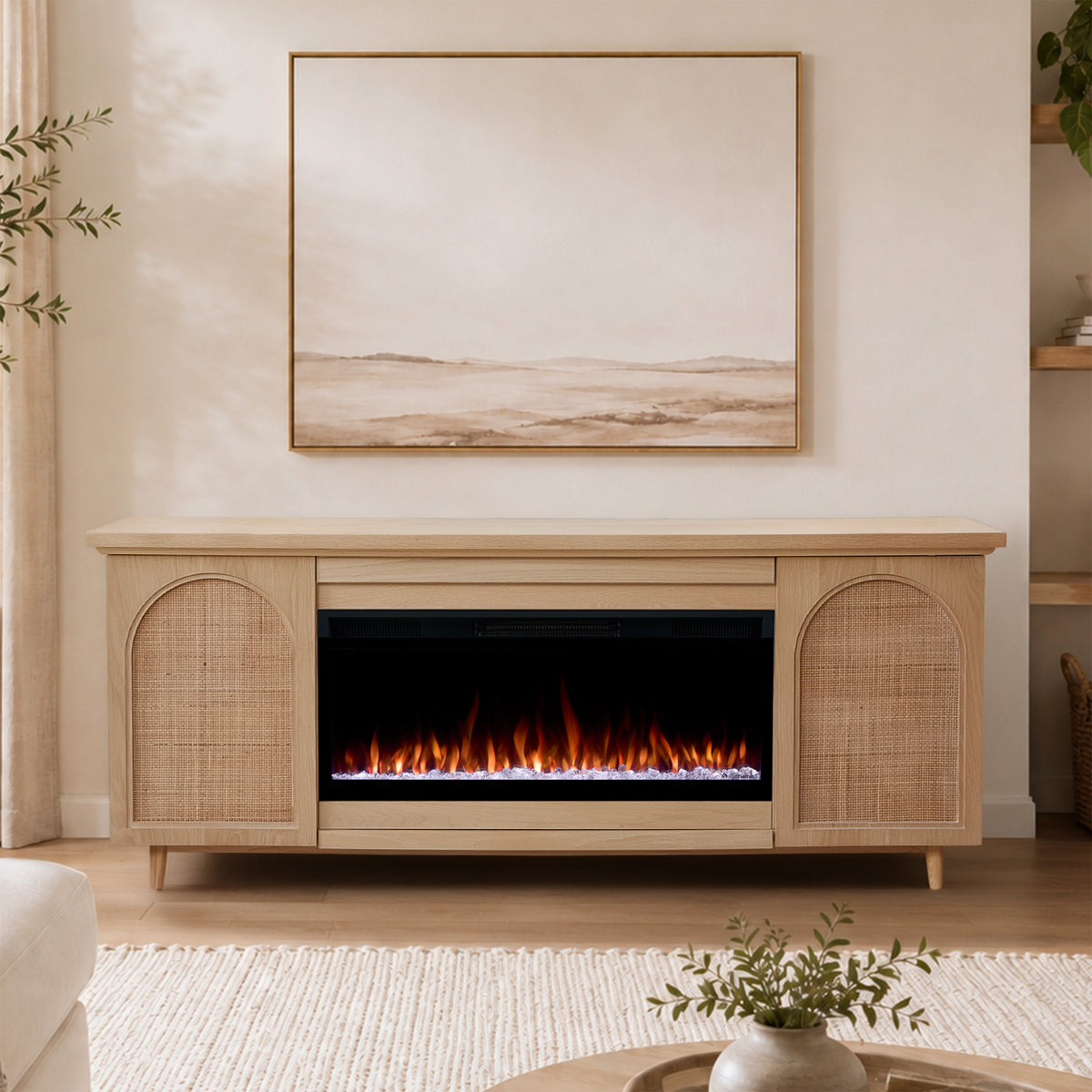 Dahlia SMART Landscape Electric Fireplace TV Stand - Real Flame