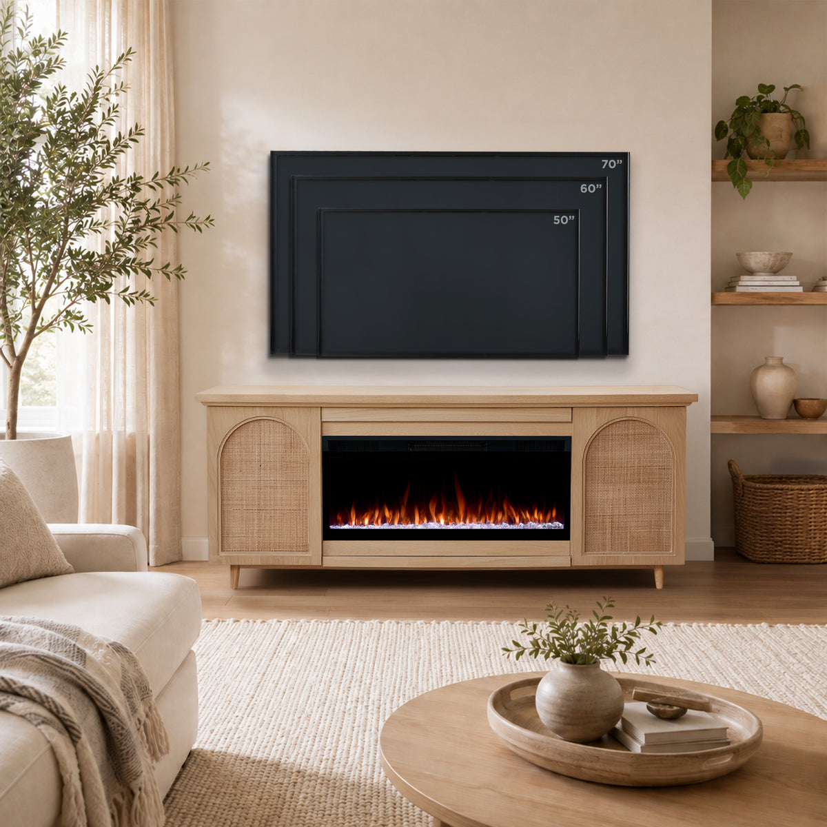Dahlia SMART Landscape Electric Fireplace TV Stand - Real Flame