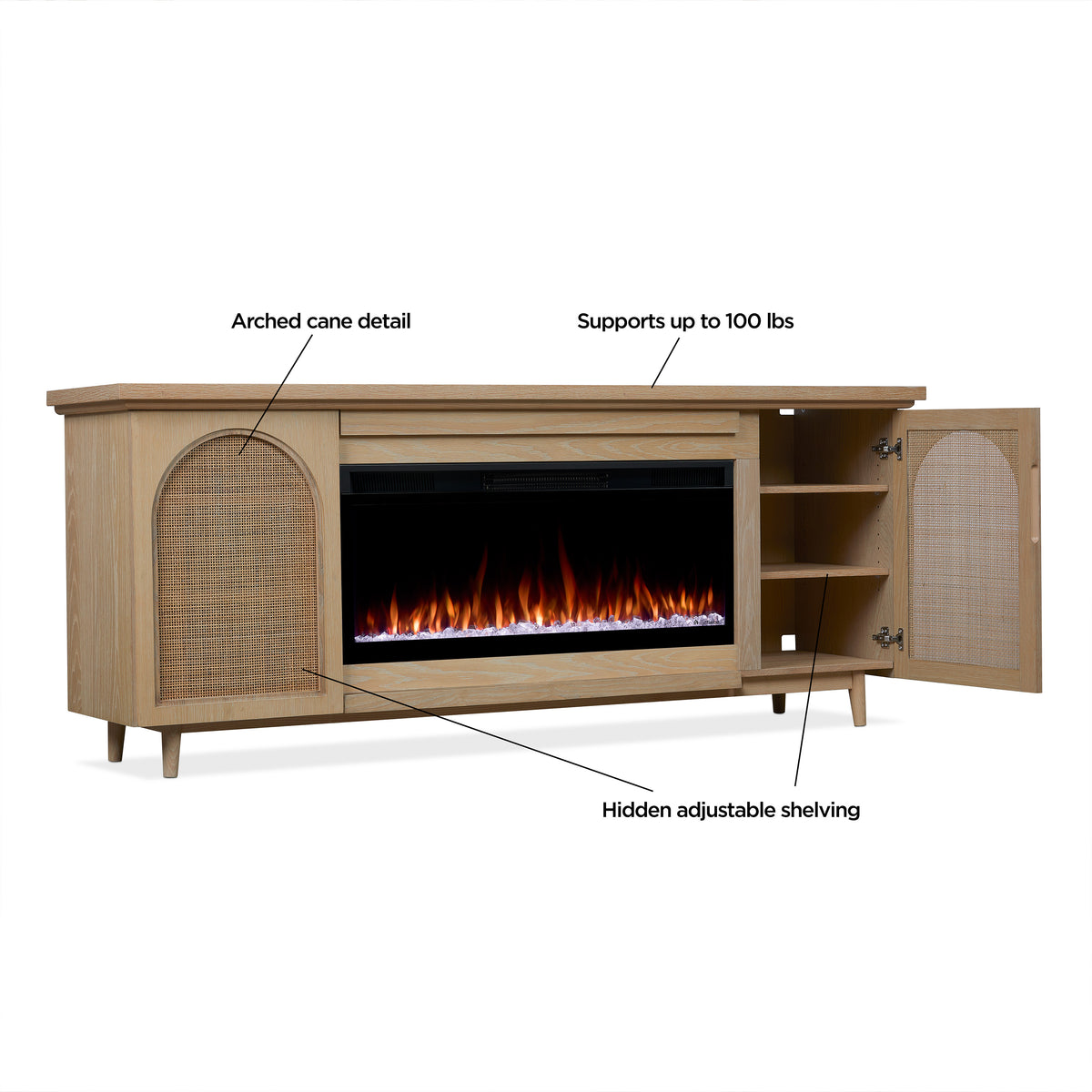 Dahlia SMART Landscape Electric Fireplace TV Stand - Real Flame