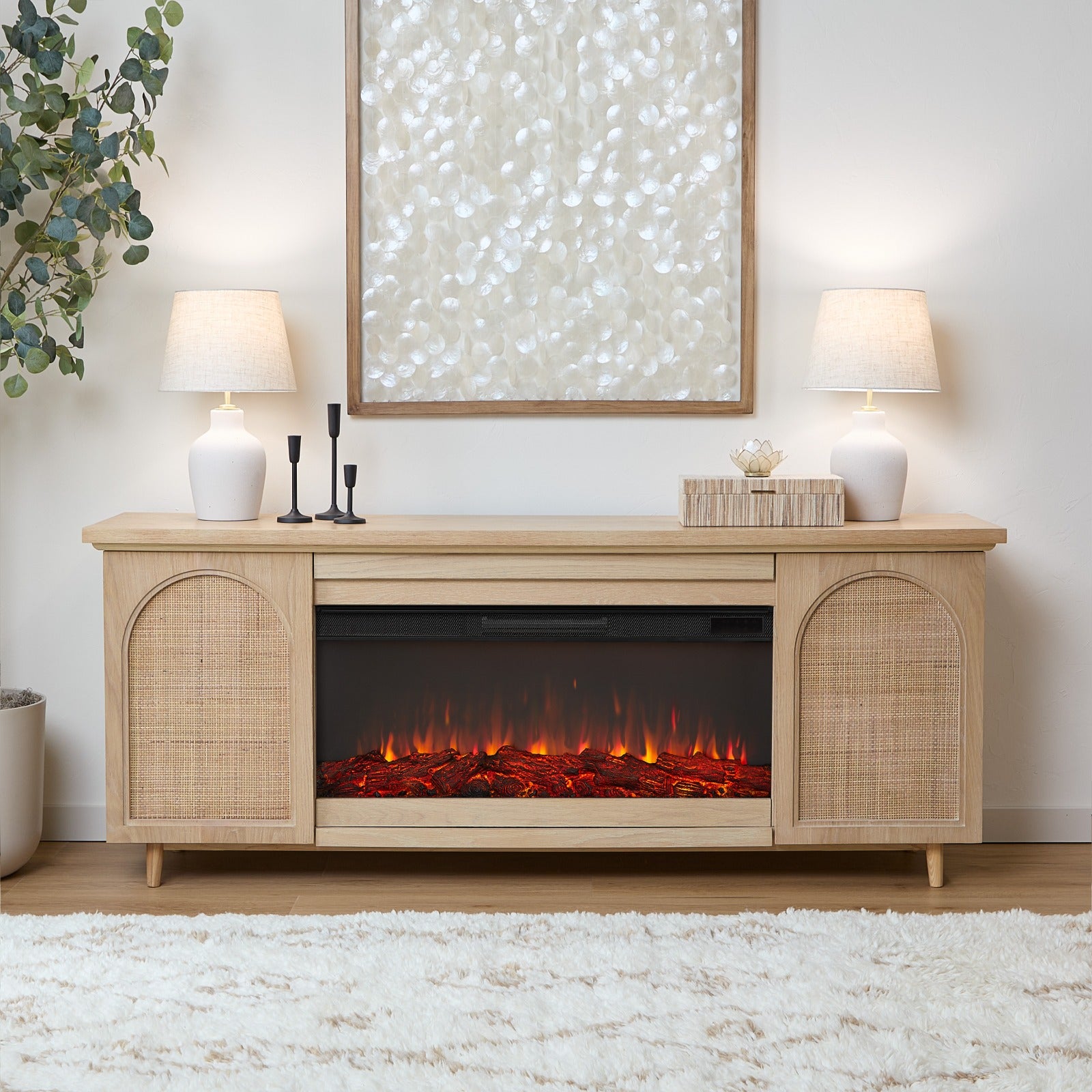 Dahlia Landscape Electric Fireplace TV Stand - Real Flame