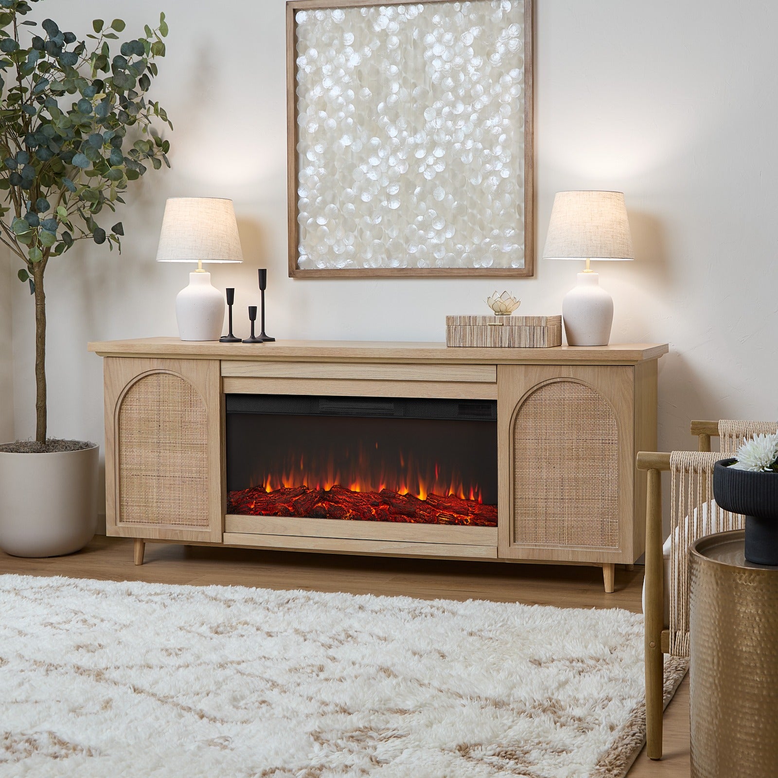 Dahlia Landscape Electric Fireplace TV Stand - Real Flame