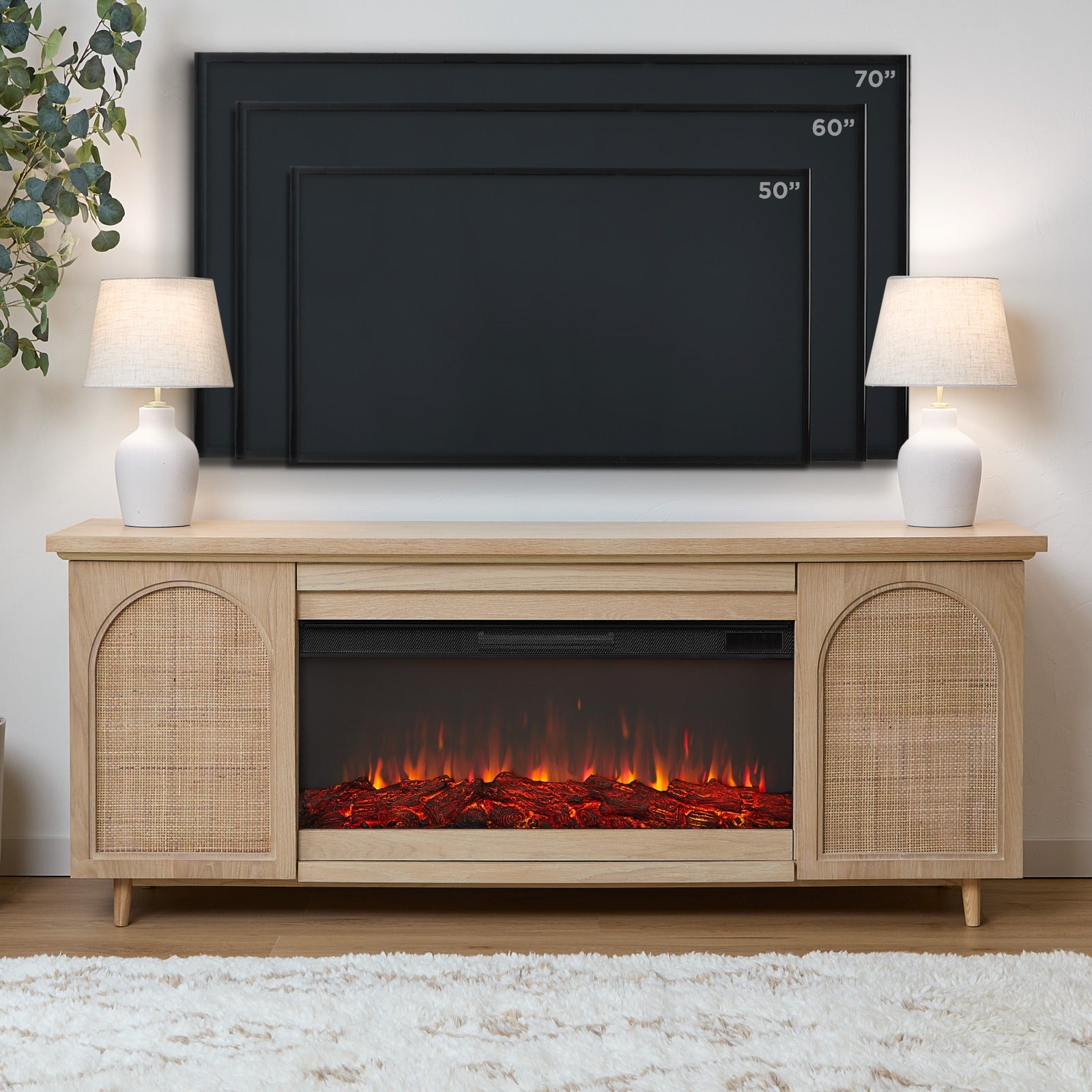 Dahlia Landscape Electric Fireplace TV Stand - Real Flame