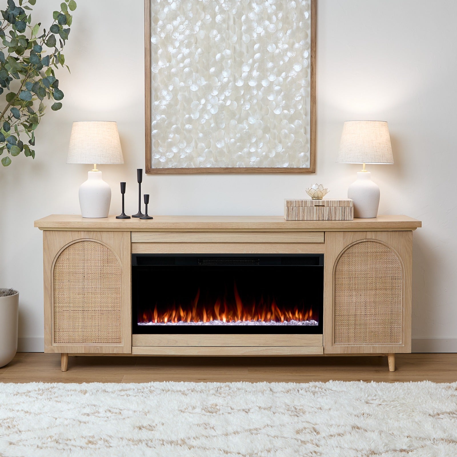Dahlia SMART Landscape Electric Fireplace TV Stand - Real Flame