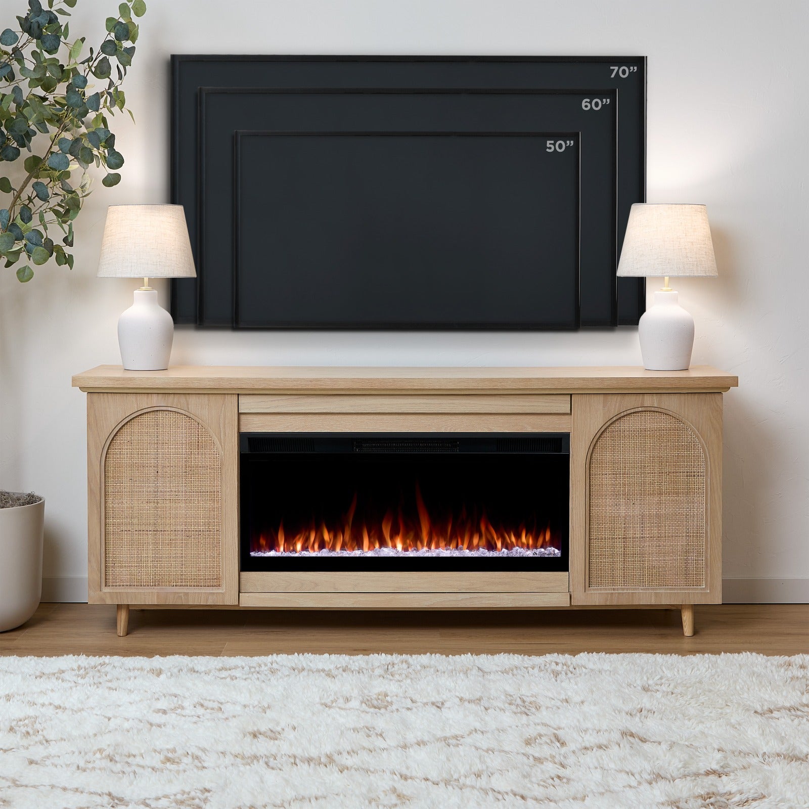 Dahlia SMART Landscape Electric Fireplace TV Stand - Real Flame