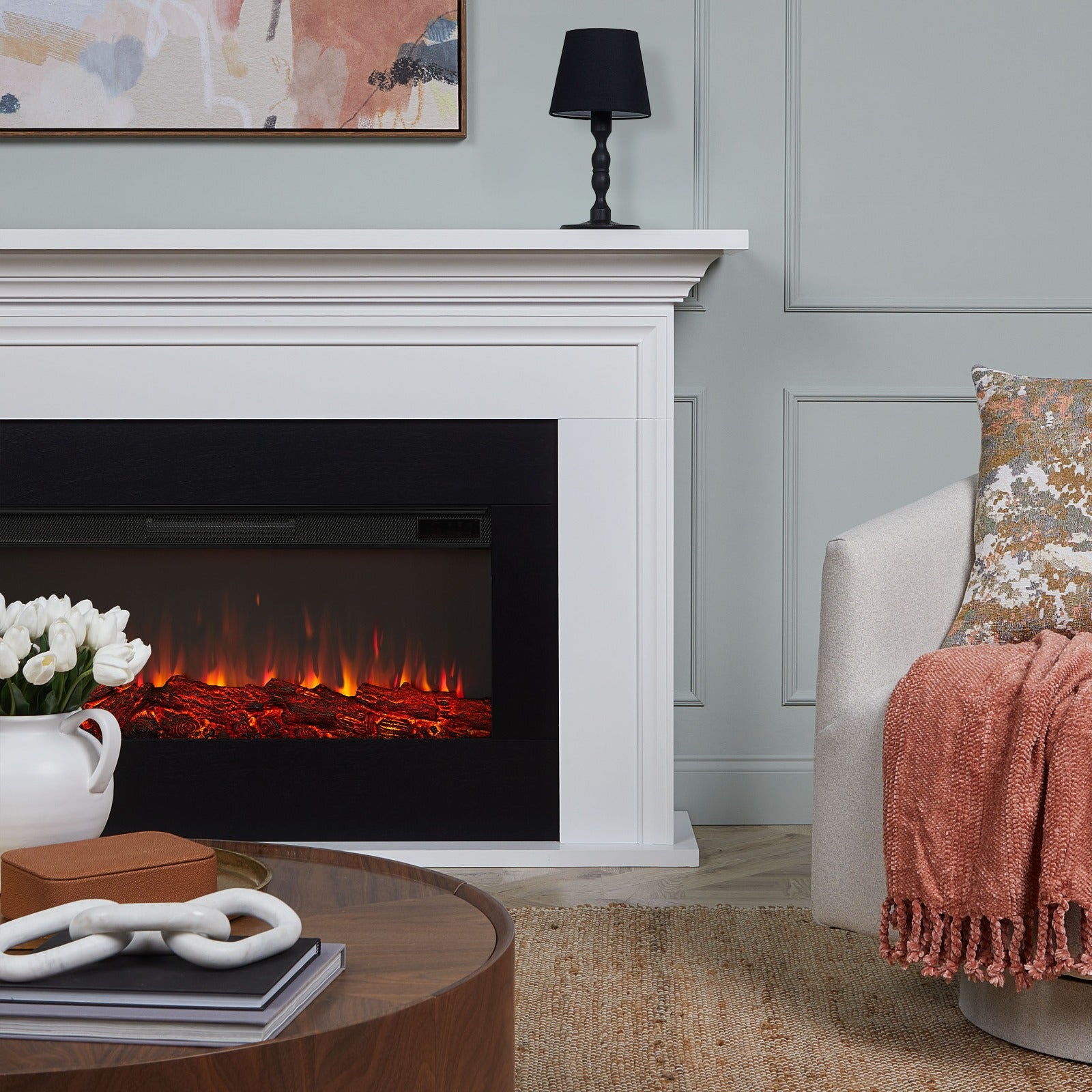 Cleo Landscape Electric Fireplace - Real Flame