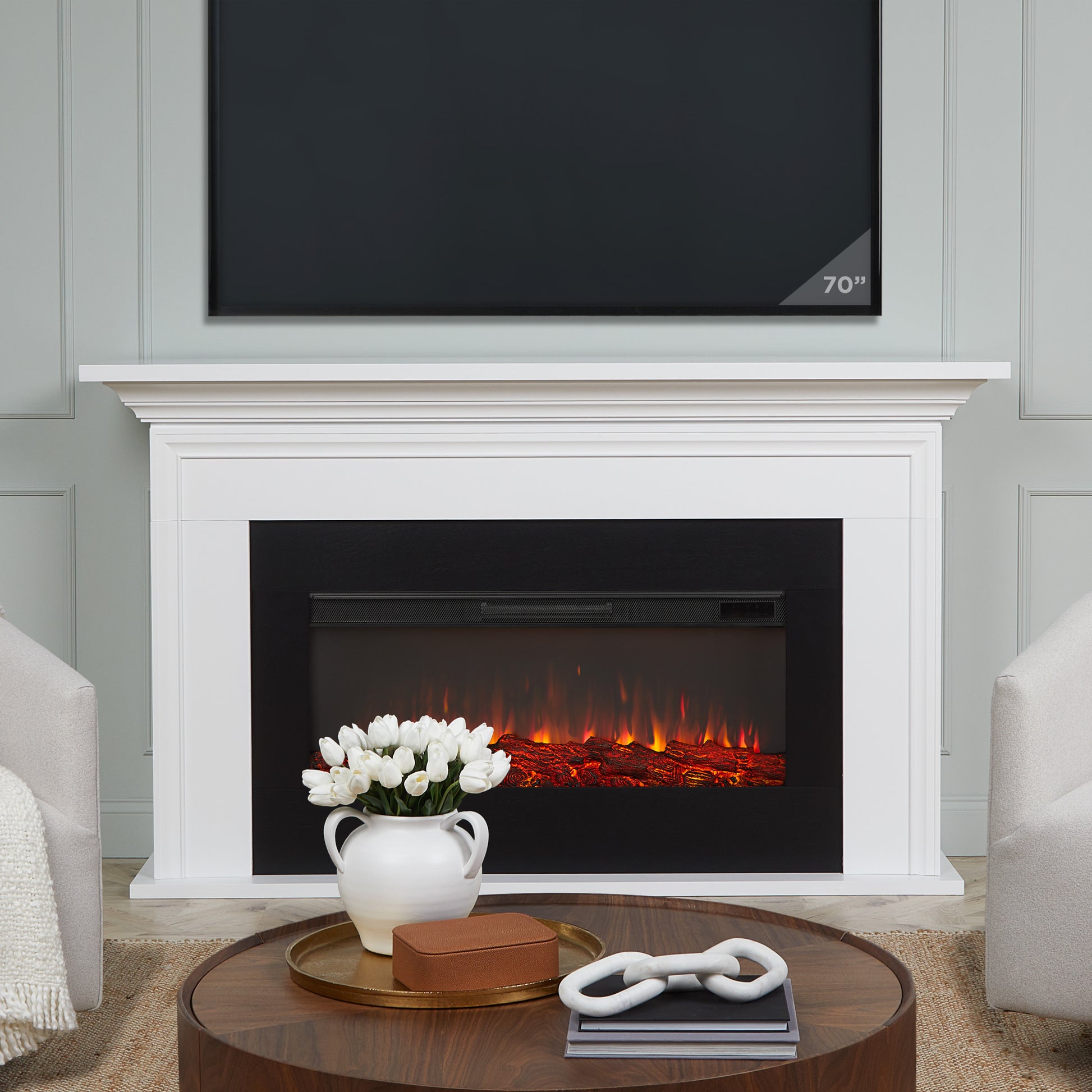 Cleo Landscape Electric Fireplace - Real Flame