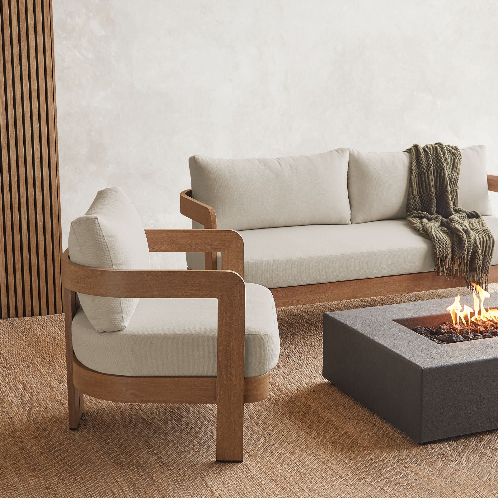 Arlo Outdoor Chair With Sunbrella® Cushions - Real Flame