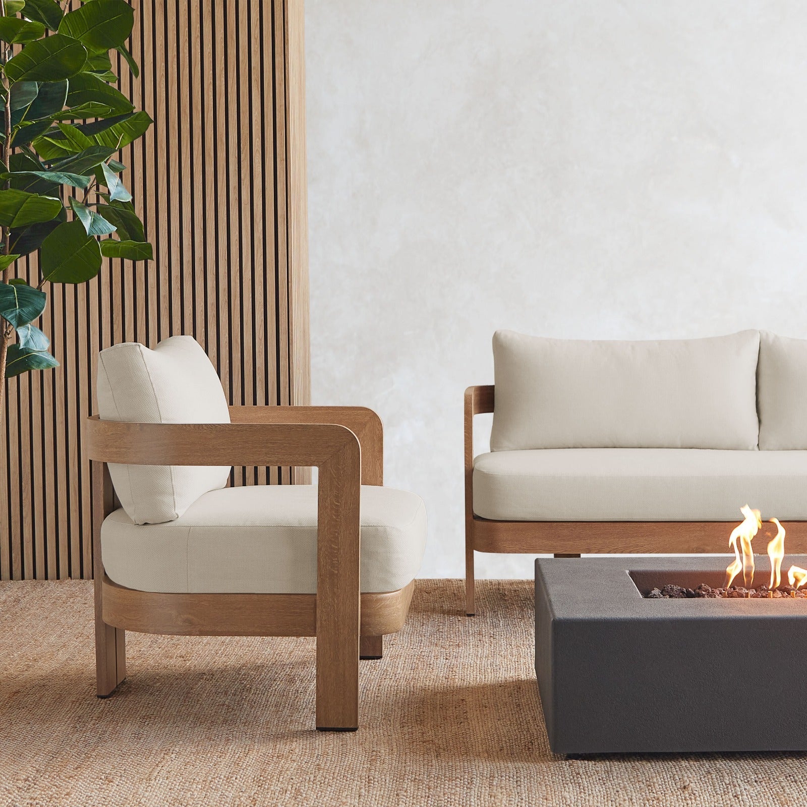 Arlo Outdoor Chair With Sunbrella® Cushions - Real Flame